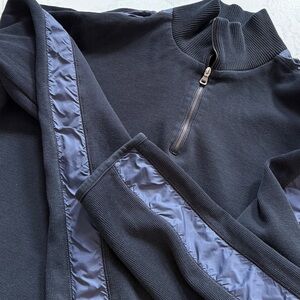 Boss Hugo Boss Men’s Dark Navy Quarter Zip Sweater Minimalist Knit Size L